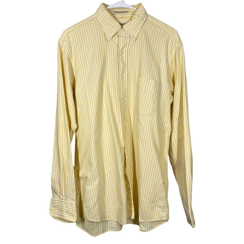 GITMAN BROS R. DERWIN Mens Yellow Striped Buttondown Shirt Medium